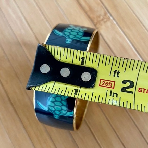 J. Crew Navy, Green and Gold Enamel Turtle Bangle - Picture 3 of 4